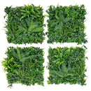 4 Pieces 20 x 20 Inch Artificial Hedge Boxwood Panels with Diverse Leaves by DirectDeals