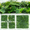 4 Pieces 20 x 20 Inch Artificial Hedge Boxwood Panels with Diverse Leaves by DirectDeals
