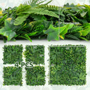 4 Pieces 20 x 20 Inch Artificial Hedge Boxwood Panels with Diverse Leaves by LJGDeals