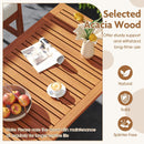 4 Pieces Acacia Wood Furniture Set with Seat Cushions and Robust Wood Frame-White by LJGDeals
