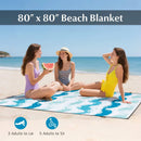 4 Pieces Beach Umbrella Set with 2 Foldable Chairs and Picnic Blanket by LJGDeals