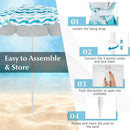 4 Pieces Beach Umbrella Set with 2 Foldable Chairs and Picnic Blanket by LJGDeals