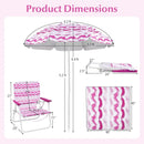 4 Pieces Beach Umbrella Set with 2 Foldable Chairs and Picnic Blanket by LJGDeals