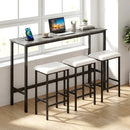 4 Pieces Counter Height Bar Table with Power Outlet with 3 Padded Stools by DirectDeals