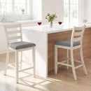 4 Pieces Counter Height Chairs with Fabric Seat and Rubber Wood Legs by LJGDeals