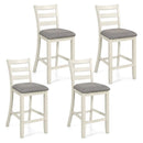 4 Pieces Counter Height Chairs with Fabric Seat and Rubber Wood Legs by LJGDeals