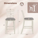 4 Pieces Counter Height Chairs with Fabric Seat and Rubber Wood Legs by DirectDeals