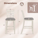 4 Pieces Counter Height Chairs with Fabric Seat and Rubber Wood Legs by LJGDeals