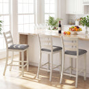 4 Pieces Counter Height Chairs with Fabric Seat and Rubber Wood Legs by LJGDeals