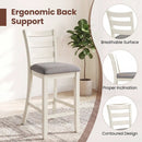 4 Pieces Counter Height Chairs with Fabric Seat and Rubber Wood Legs by DirectDeals