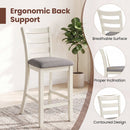 4 Pieces Counter Height Chairs with Fabric Seat and Rubber Wood Legs by LJGDeals