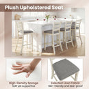4 Pieces Counter Height Chairs with Fabric Seat and Rubber Wood Legs by LJGDeals