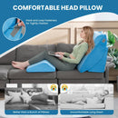 4 Pieces Orthopedic Bed Wedge Pillow Set for Pain Relief-Blue by LJGDeals