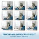 4 Pieces Orthopedic Bed Wedge Pillow Set for Pain Relief-Blue by LJGDeals