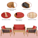 4 Pieces Patio Rattan Furniture Set with Removable Cushions by LJGDeals