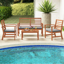 4 Pieces Outdoor Furniture Set with Stable Acacia Wood Frame by LJGDeals