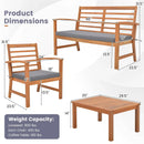 4 Pieces Outdoor Furniture Set with Stable Acacia Wood Frame by LJGDeals