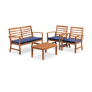 4 Pieces Outdoor Furniture Set with Stable Acacia Wood Frame by LJGDeals