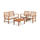 4 Pieces Outdoor Furniture Set with Stable Acacia Wood Frame by LJGDeals