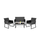 4 Pieces Outdoor Wicker Patio Furniture Set with Quick Dry Foam All Weather for Backyard by LJGDeals