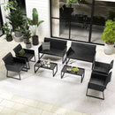 4 Pieces Outdoor Wicker Patio Furniture Set with Quick Dry Foam All Weather for Backyard by LJGDeals