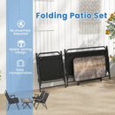 4 Pieces Patio Folding Furniture Set with SPC Coffee Table and Patio Chairs-Black by LJGDeals