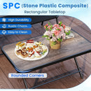 4 Pieces Patio Folding Furniture Set with SPC Coffee Table and Patio Chairs-Black by LJGDeals