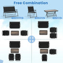 4 Pieces Patio Folding Furniture Set with SPC Coffee Table and Patio Chairs-Black by LJGDeals
