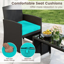 4 Pieces Patio Furniture Set with Tempered Glass Tabletop and Removable Cushion by LJGDeals