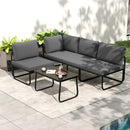 4 Pieces Patio Furniture Set with Cushions and Coffee Table-Gray by LJGDeals