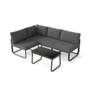 4 Pieces Patio Furniture Set with Cushions and Coffee Table-Gray by LJGDeals