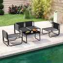 4 Pieces Patio Furniture Set with Cushions and Coffee Table-Gray by LJGDeals