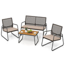 4-Piece Patio Furniture Set with Acacia Wood Coffee Table by DirectDeals