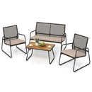 4-Piece Patio Furniture Set with Acacia Wood Coffee Table by LJGDeals