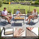 4-Piece Patio Furniture Set with Acacia Wood Coffee Table by LJGDeals