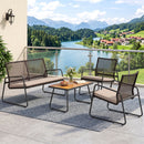 4-Piece Patio Furniture Set with Acacia Wood Coffee Table by DirectDeals