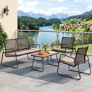 4-Piece Patio Furniture Set with Acacia Wood Coffee Table by LJGDeals