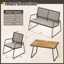 4-Piece Patio Furniture Set with Acacia Wood Coffee Table by LJGDeals