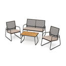 4-Piece Patio Furniture Set with Acacia Wood Coffee Table by LJGDeals