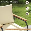 4 Pieces Patio Furniture Set with Tempered Glass Coffee Table by LJGDeals