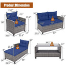4-Piece Outdoor Sectional Sofa Set with Coffee Table by LJGDeals