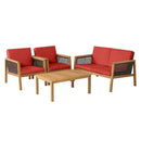 4 Pieces Patio Rattan Furniture Set with Removable Cushions by LJGDeals