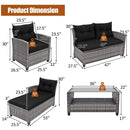 4 Pieces Patio Rattan by LJGDeals