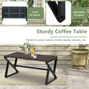 4 Pieces Rattan Patio Rocking Furniture Set with Loveseat and Coffee Table by LJGDeals