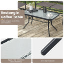 4 Piece Patio Glider Conversation Set with Tempered Glass Table Top-Brown by LJGDeals