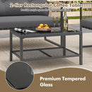 4 Pieces Outdoor PE Rattan Conversation Sofa Set with Cushions-Grey by LJGDeals