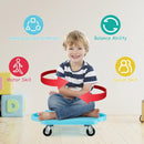 4 Pieces Kids Sitting Scooter Set with Non-marring Universal Casters-Multicolor by LJGDeals