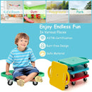4 Pieces Kids Sitting Scooter Set with Non-marring Universal Casters-Multicolor by LJGDeals