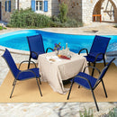 4 Pieces Stackable Patio Dining Chairs Set with Armrest by LJGDeals