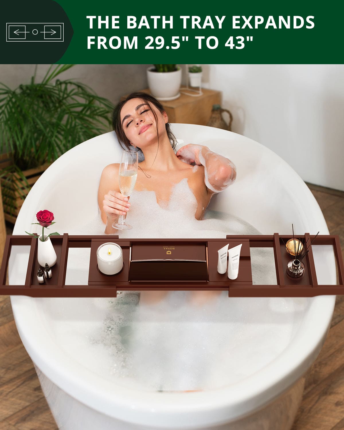Bathtub Caddy Tray, Brown, photo 4 of 9